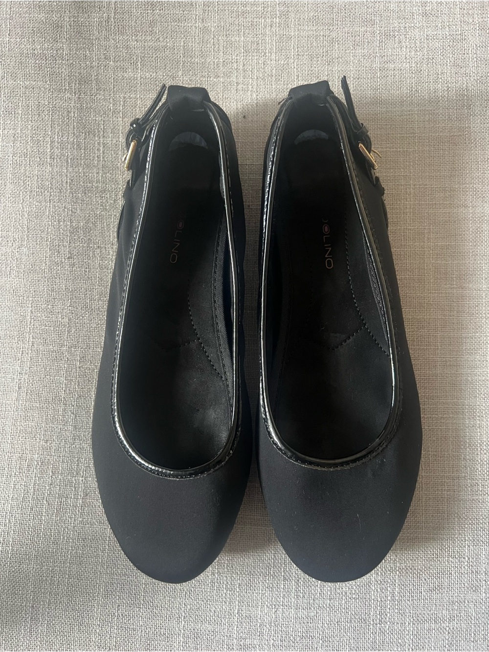 Bandolino Black Ballet Flats, size 7.5, office, casual, dressy, buckle detail